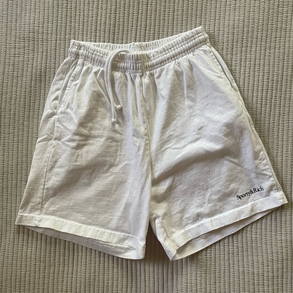 Sporty & Rich White Drawstring Shorts